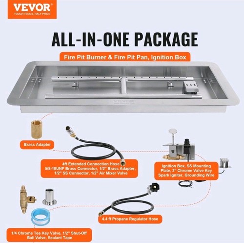 Vevor 24x8 inch drop fire - vevor,