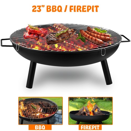 Large round steel fire - fire, pit