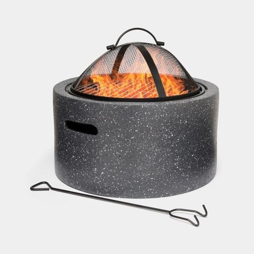 Vonhaus grey round fire pit - round,