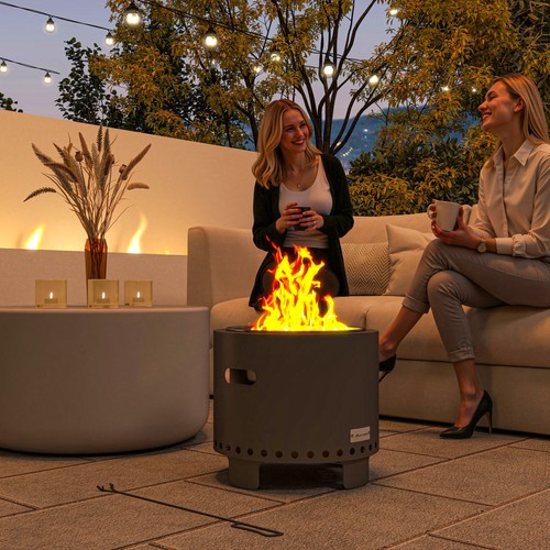 Smokeless fire pit with - fire,