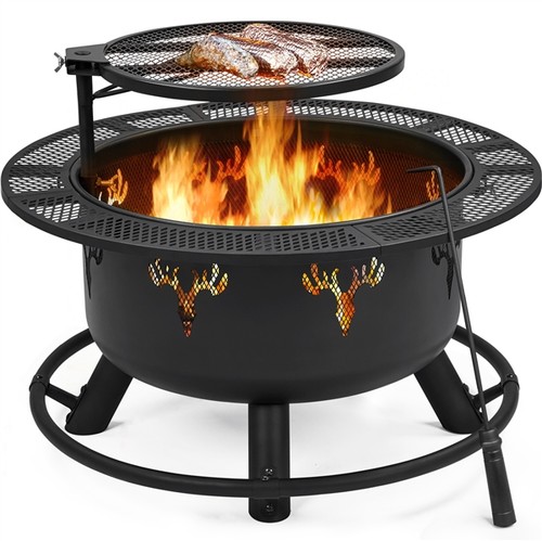 Round wood burning - wood, fire