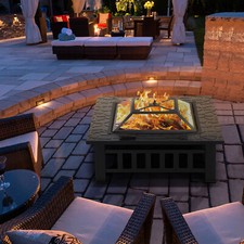 Outdoor Square Fire Pit Metal