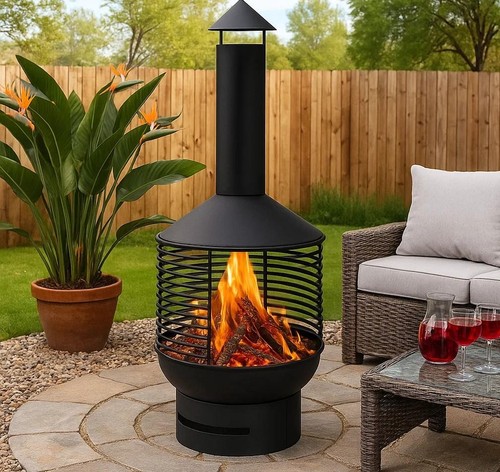 Metal chiminea fire - metal, pit