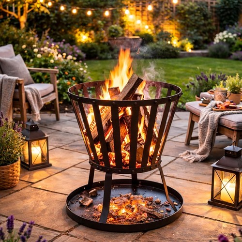 Patio fire basket brazier - fire,